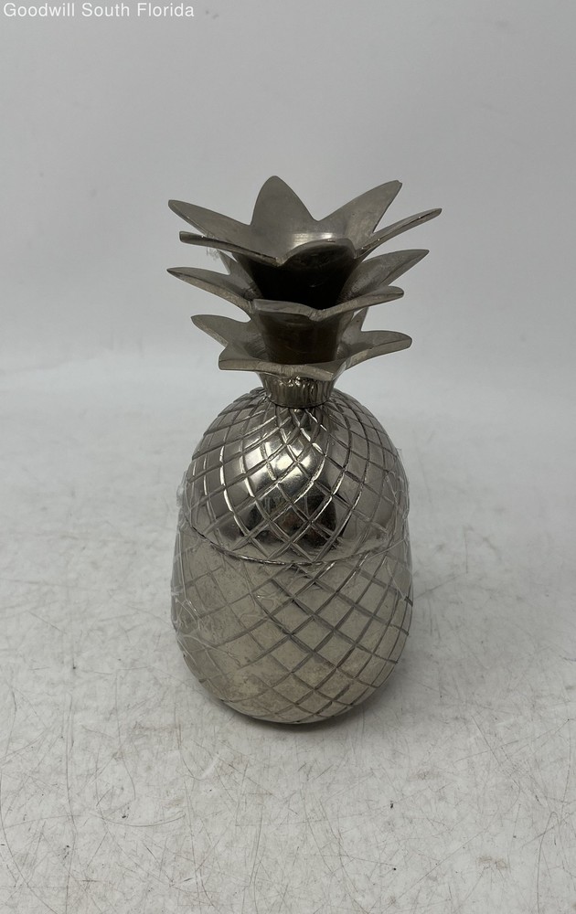 Vintage Silver-Tone Charming Pineapple-Shaped Candle Holders Made In India