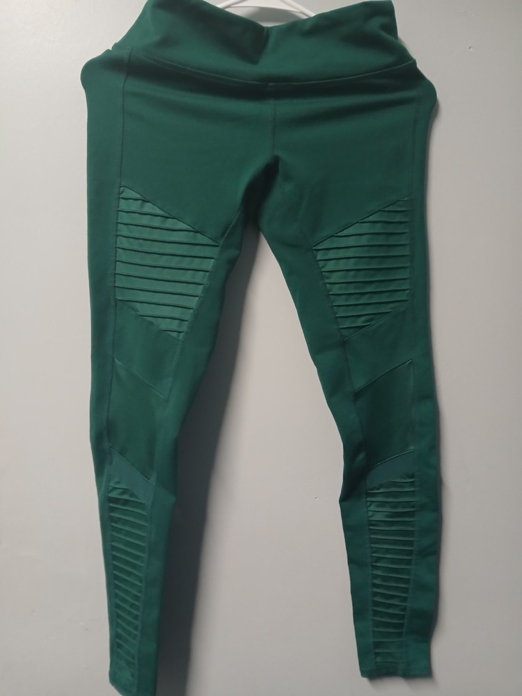 Alo Moto Green High Rise Leggings Women’s Small Sculpt Fit Yoga Activewear