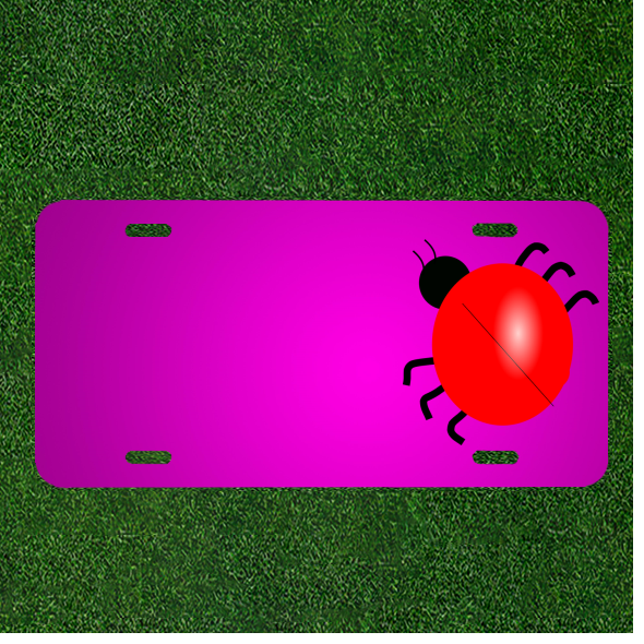 Create Your Own Custom Personalized Car License Plate Featuring a Ladybug Beetle Design and Add Names for a Unique Touch