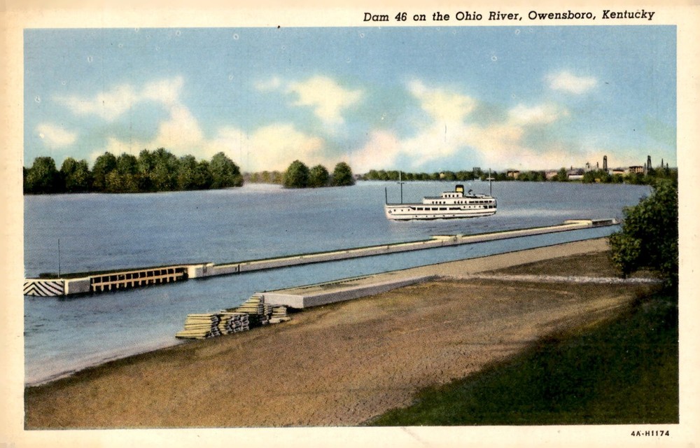 Dam 46 on the Ohio River, Owensboro, Kentucky - Greetings - 2007 Postcard