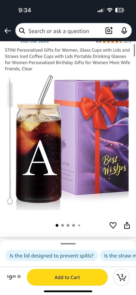 “A” Glass Cup