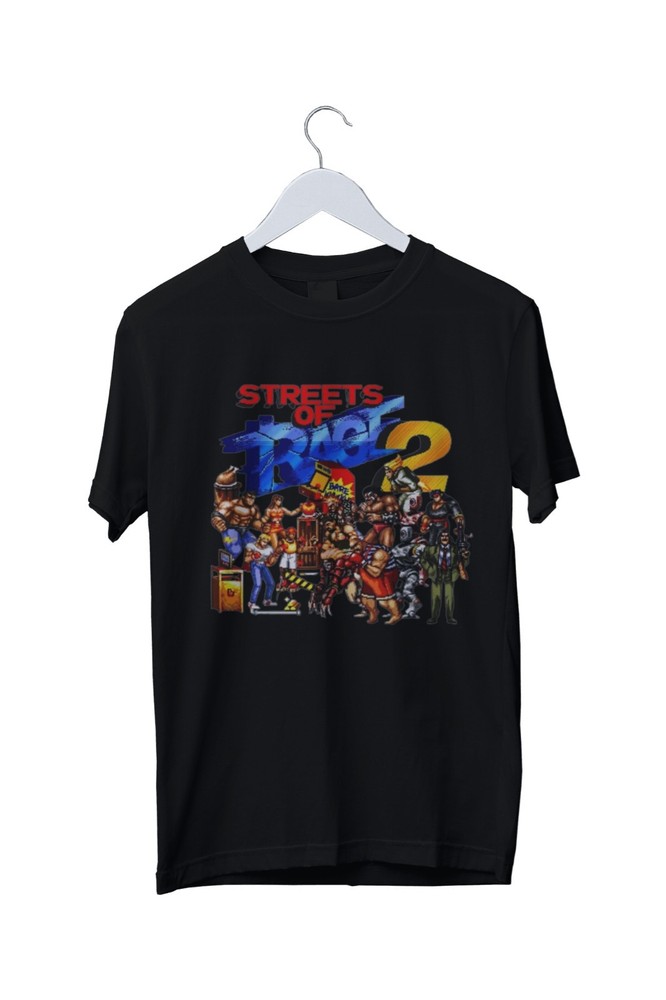 Streets of Rage 2 Graphic Tee for Men in Black and White - Sizes S to 4XL