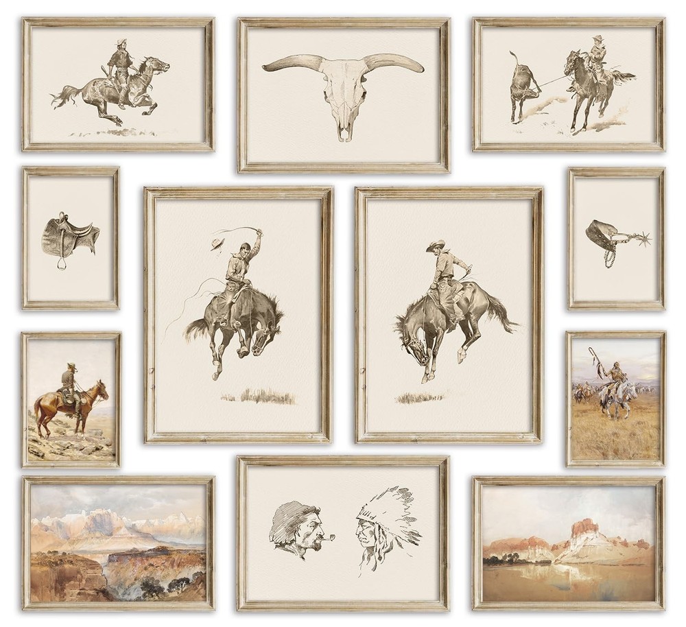 Western Deor Vintage Farmhouse Cowboy Western Wall Decor, Retro Southwestern ...
