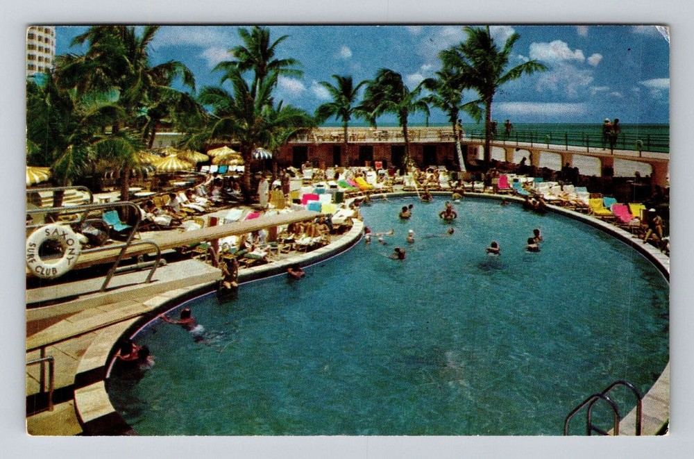 Miami Beach FL-Florida, Panoramic  Saxony, Advertising, Vintage Postcard