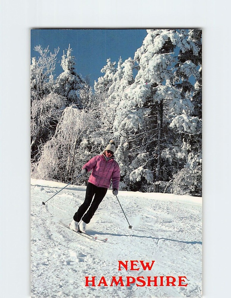 Postcard Skiing Scene NH USA