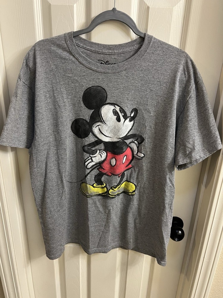 MICKEY MOUSE T-shirt Disney Licensed Distressed Retro Burnout Tee Men's Size L