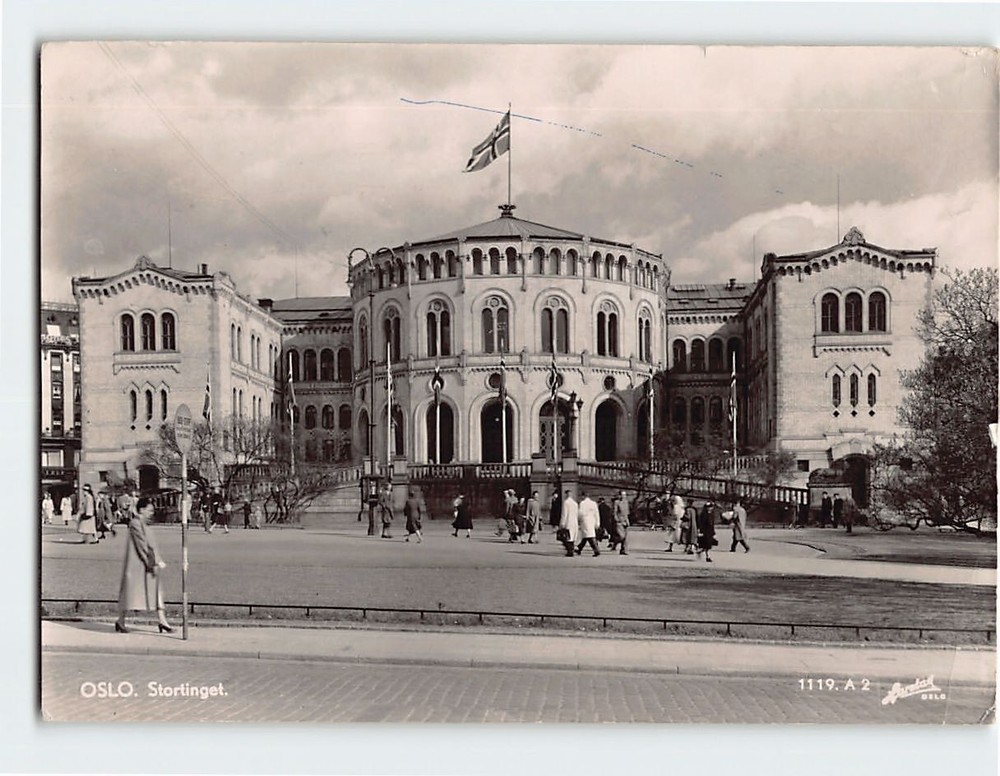 Postcard Storting building Oslo Norway