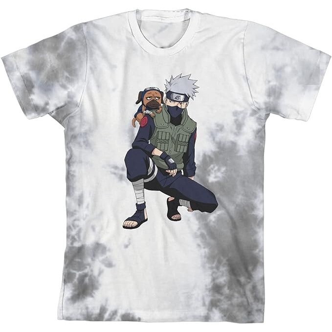 Small Naruto Shippuden Kakashi & Pakkun Gray Short Sleeve Boys Graphic T-Shirt