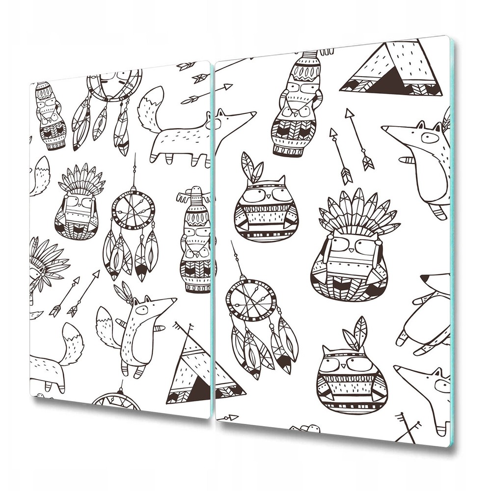 Glass Worktop Kitchen Chopping Board Cartoon in Indian style Funny for 2x30x52