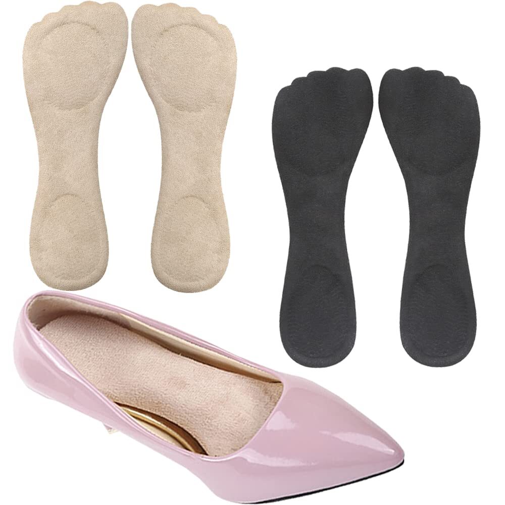 High Heel Inserts Women, Adhesive Velvety Cushioning Insoles for High Heels A...