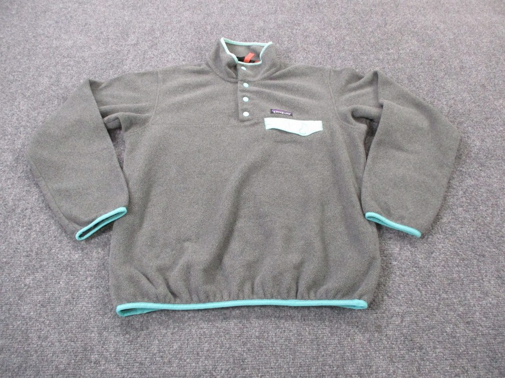 Patagonia Jacket Mens S Gray Snap T Synchilla Fleece Sweater Pullover 25455
