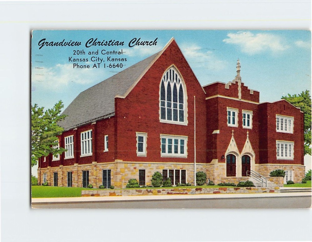 Postcard Grandview Christian Church Kansas City Kansas USA