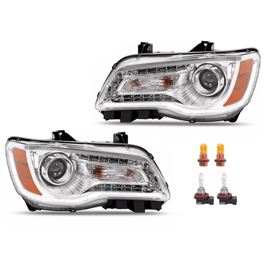 For Chrysler 300 2011-2023 Pair LED DRL Projector Headlights W/ Bulbs Left+Right