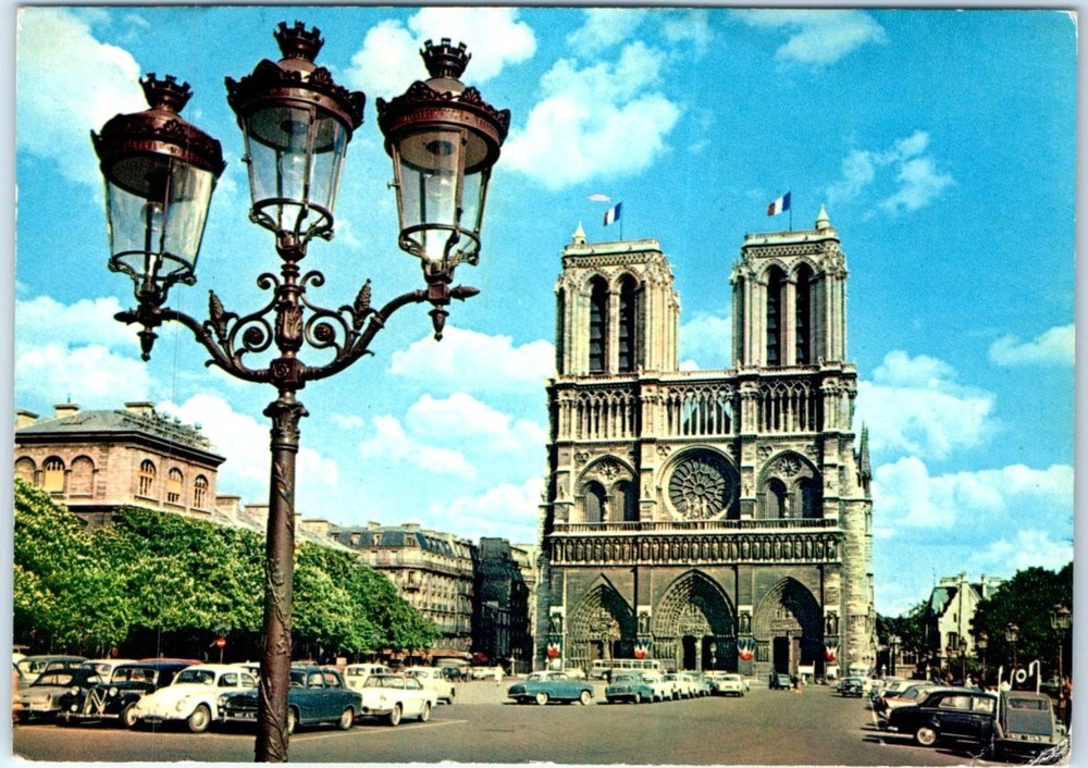 Postcard - Notre-Dame and the Parvis - Paris, France
