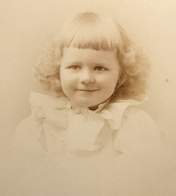 Antique Vintage Photo Cabinet Portrait Cute Little Girl Hair Indianapolis USA