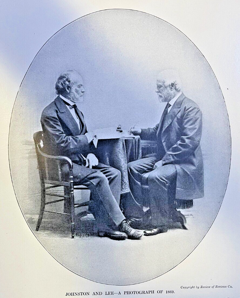 1912 Vintage Illustration Robert E. Lee And General Joseph E. Johnston