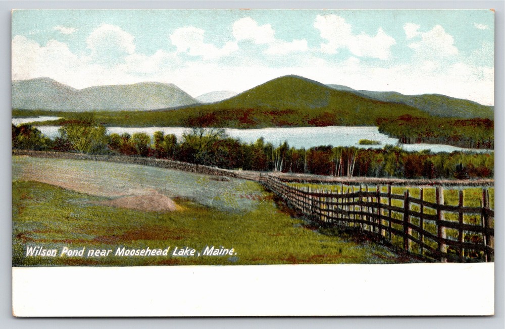 Maine~Scenic View Of Wilson Pond Near Moosehead Lake~Leighton Vintage Postcard