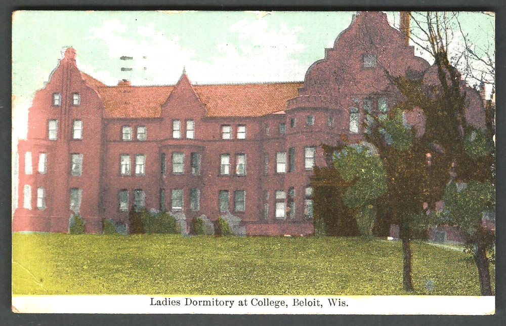 BELOIT WISCONSIN College Ladies Dormitory 1922 Divided Back Postcard