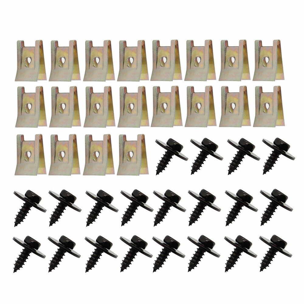 Car Metal Screw Body Side Fender Bumper Retainer U Nut Clips Gasket Fastener 40X
