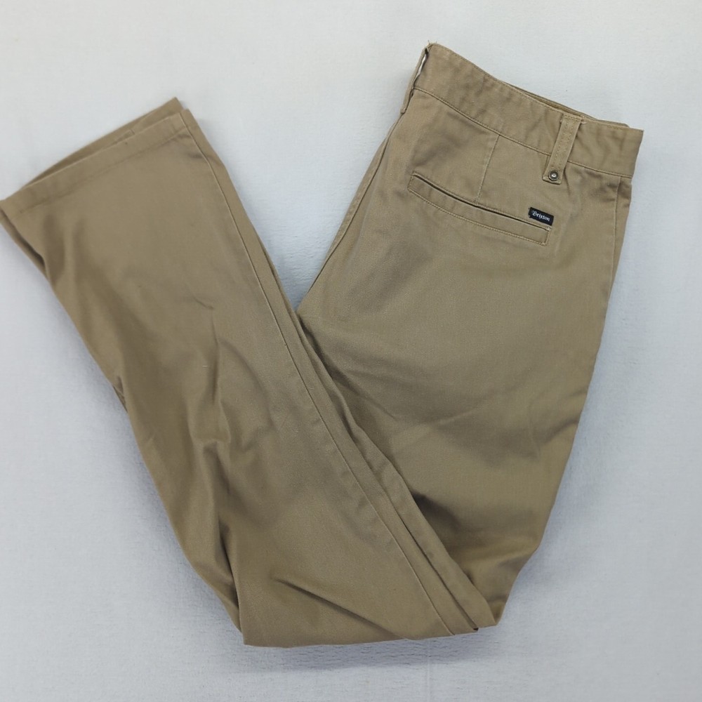 Brixton Chino Denim Jeans Khaki Casual Workwear Standard Fit 36x33 Men