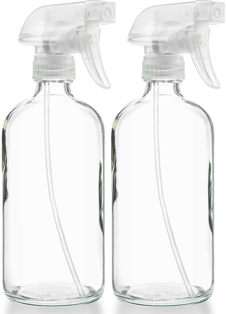 ® Empty Clear Glass Spray Bottles - Refillable 16 oz Containers for Essential...