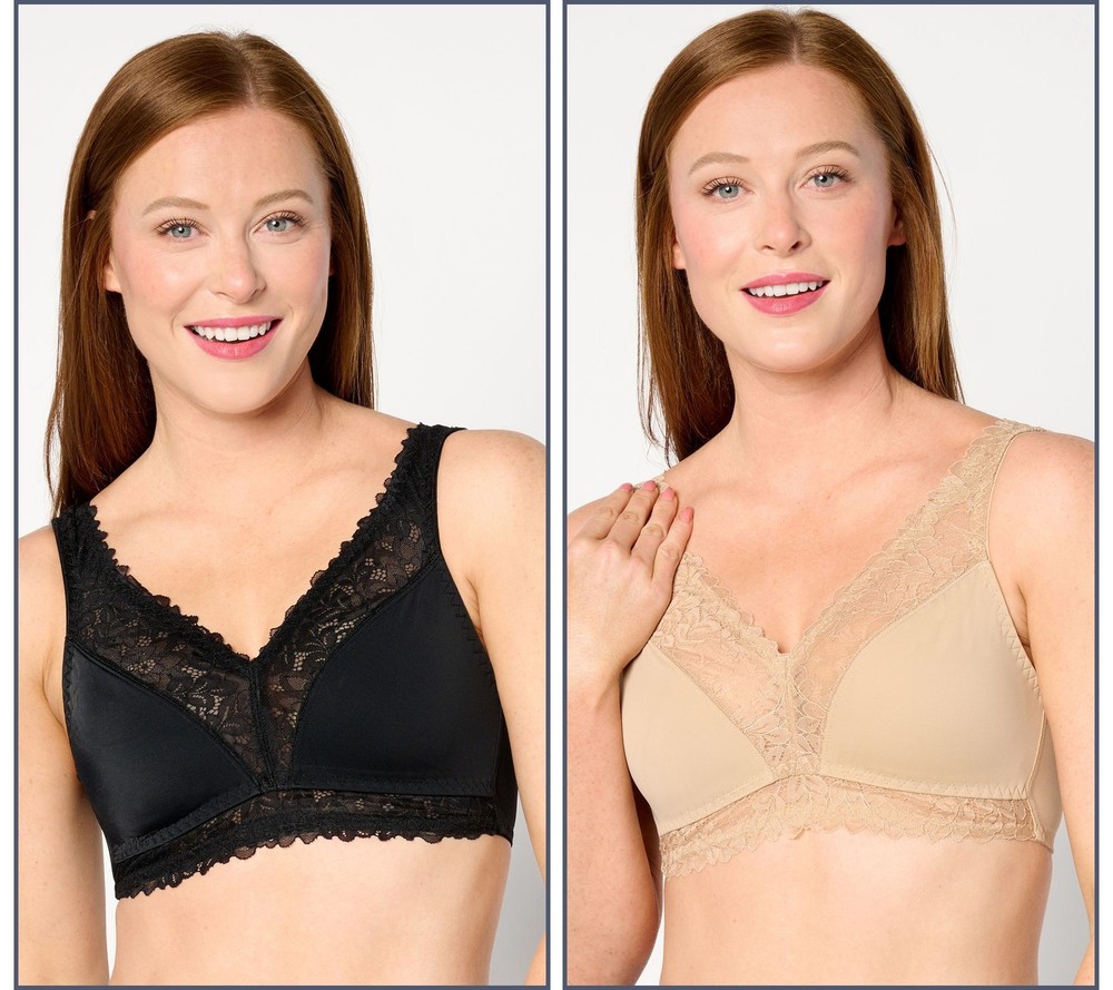 Breezies Women's Bra Sz S Lace Soft Support Bras Black A668629