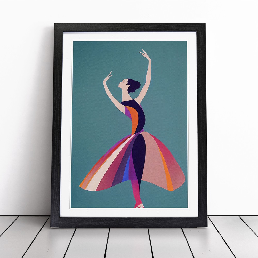 Pop Art Ballerina No.5 Wall Art Print Framed Canvas Picture Poster Decor