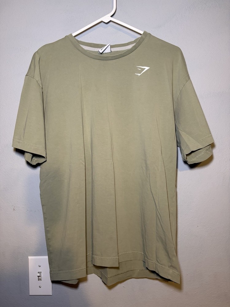 Gymshark Shirt Mens Medium Green Short Sleeve Athletic Training Gym Oversized