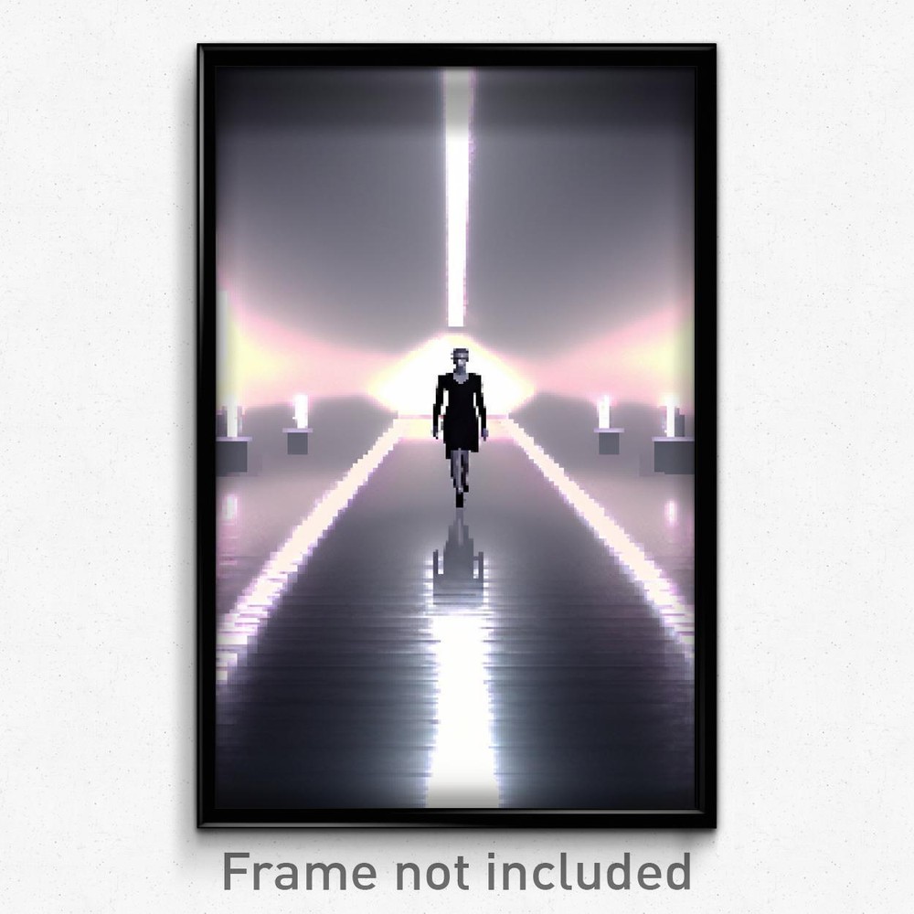 8-Bit Psychedelic Pixel Art Catwalk Poster - Trippy Video Game Print