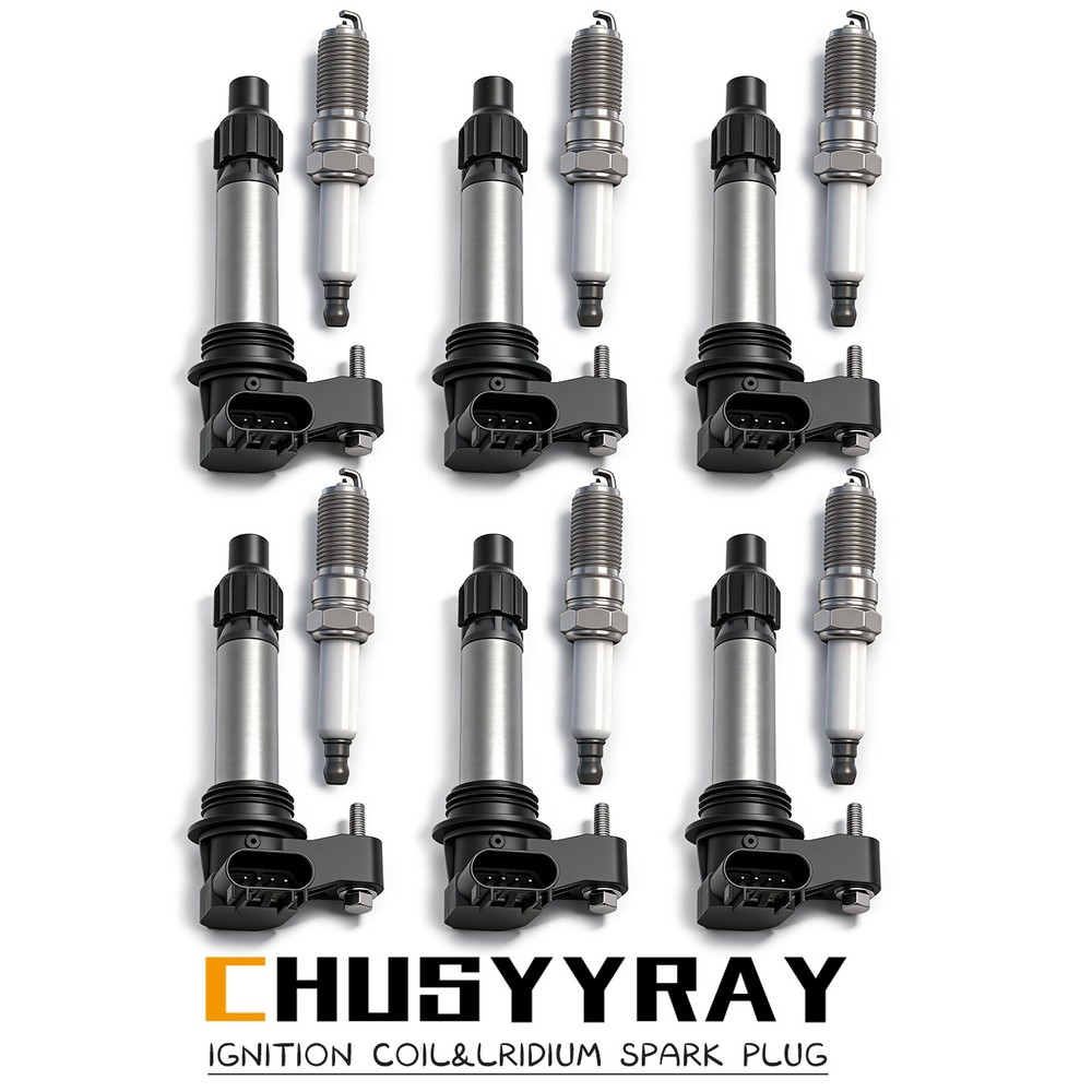 6pcs Ignition Coil and Iridium Spark Plug For Chevrolet Cadillac GMC Buick 3.6L