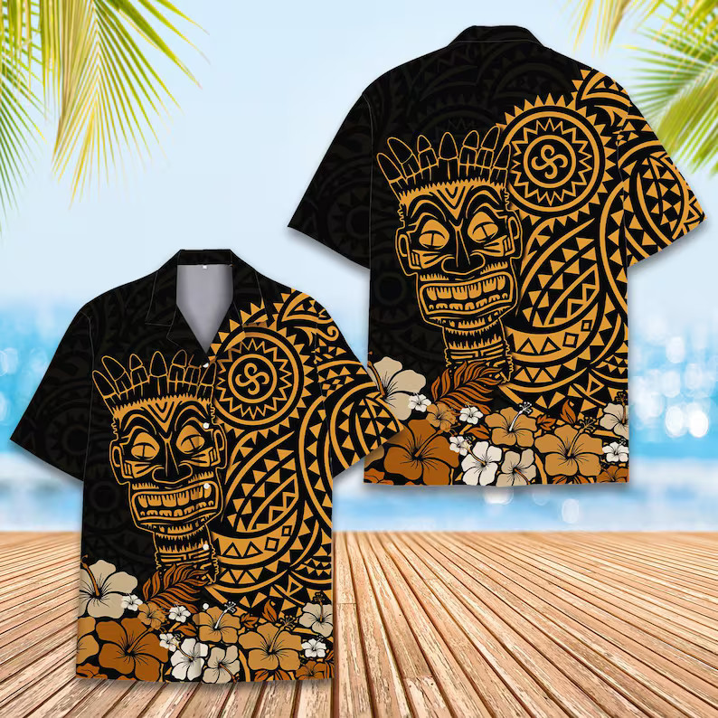 Tiki Tribal Hawaii Shirt Men Women Aloha Beach