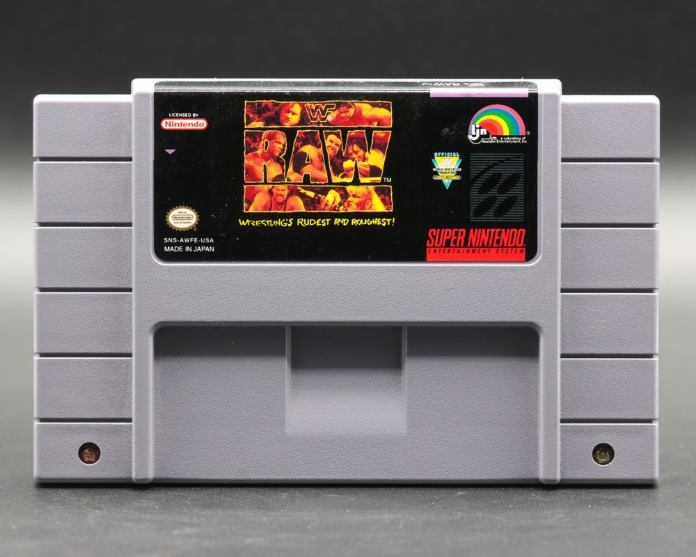 WWF Raw SNES Super Nintendo Cartridge Only Solid Label Authentic!