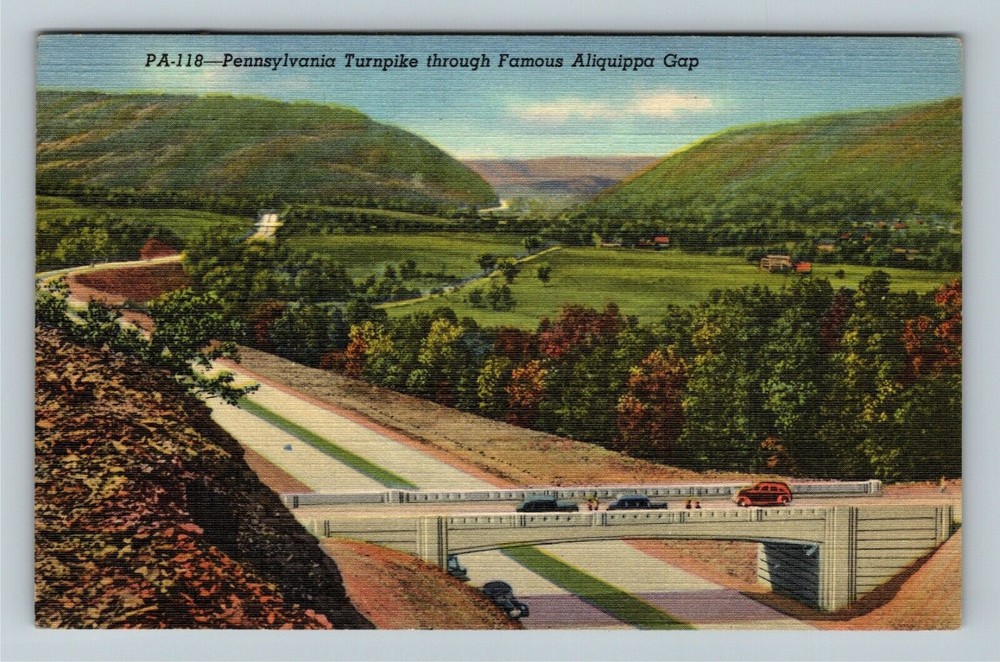 Turnpike PA-Pennsylvania, View Through Aliquippa Gap  Vintage Souvenir Postcard
