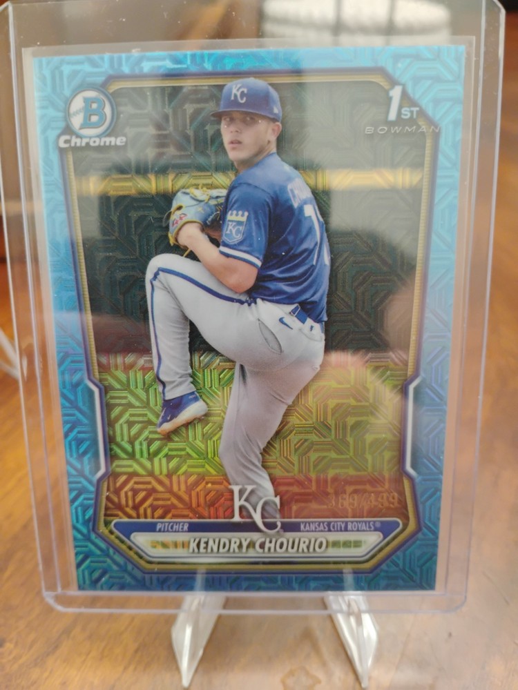 2026 Bowman Chrome 1st Sky Blue Mojo Kendry Chourio #BCP-7 #’d /499 Royals (8A)
