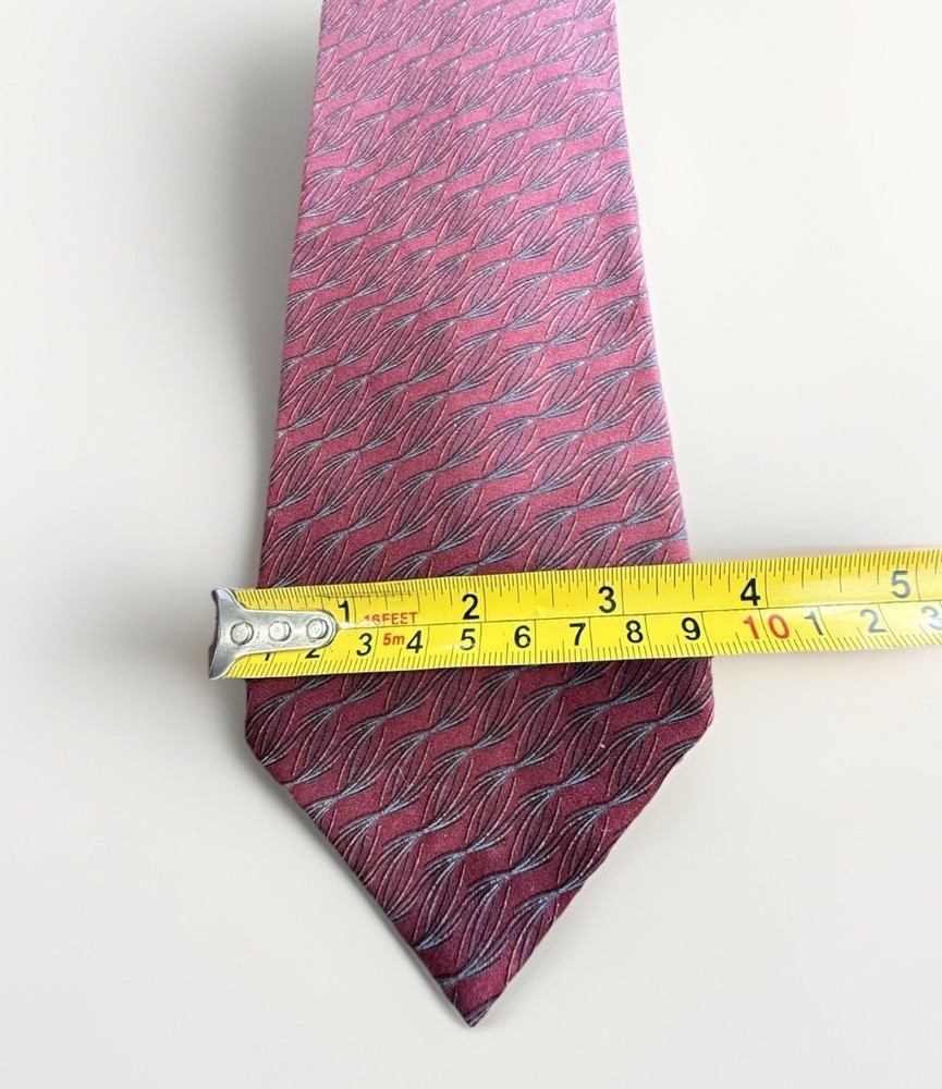 DKNY 100% Silk Men's Necktie Burgundy Red Patterned Dress Tie