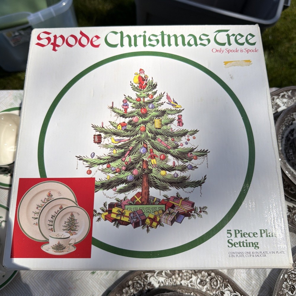 Spode Christmas Tree 5 Piece Dinner Set Earthenware Place Setting Christmas