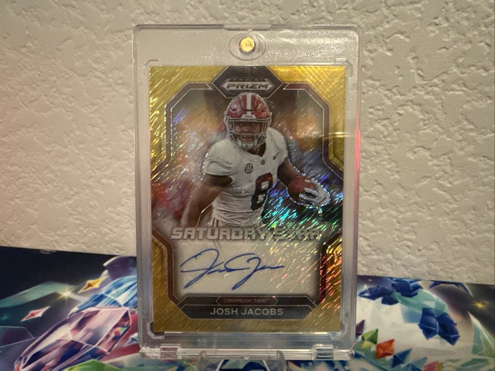 2023 Prizm Draft Picks - Josh Jacobs - Gold Shimmer Saturday Star FOTL Auto /15