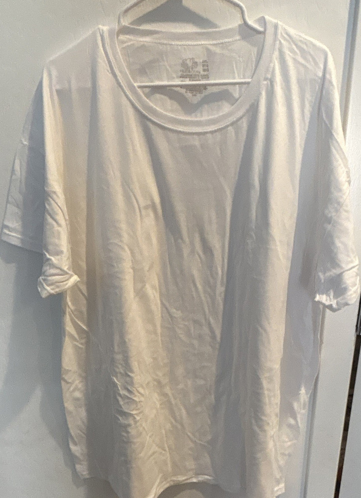 Fruit of the Loom Men's 2XL White Solid Crew Neck Short Sleeve T-Shirt Regular