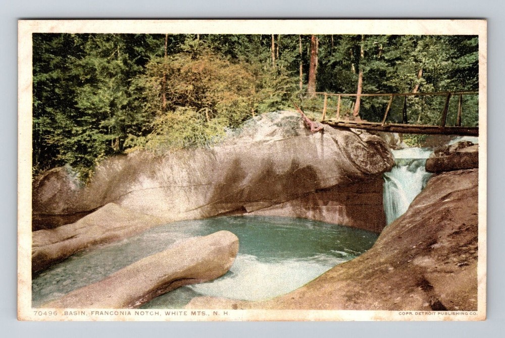 White Mts NH-New Hampshire, Basin, Franconia Notch, Vintage Postcard