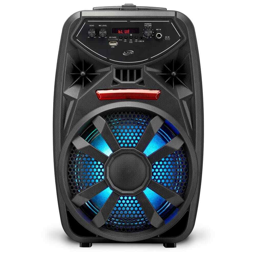 Wireless Tailgate Speaker with 8-Inch Woofer FM Radio Retractable Handle USB Port