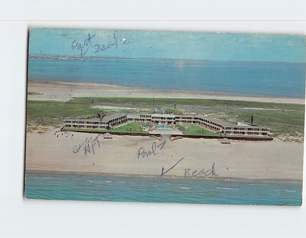 Postcard Aerial View Sea Island Resort Hotel South Padre Island Texas USA
