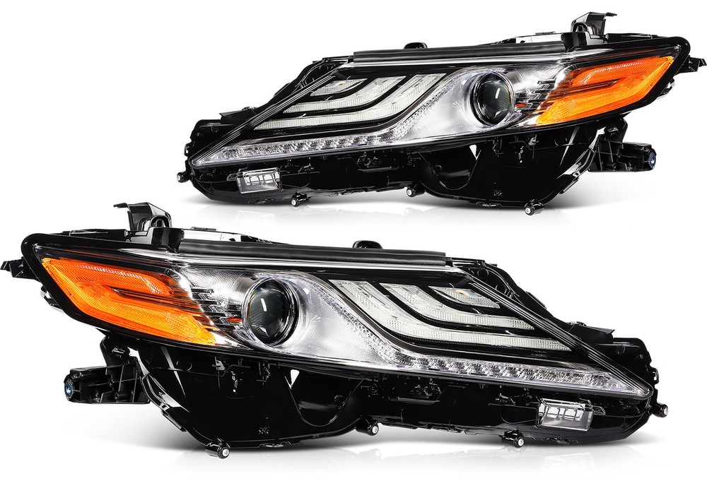 Headlights Assembly For 2021-2023 Toyota Camry XSE Black Housing Pair