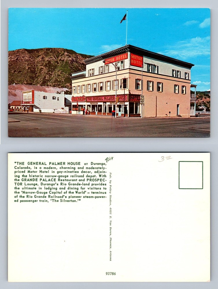 Durango, CO-Colorado, General Palmer Hotel Street View Vintage Postcard