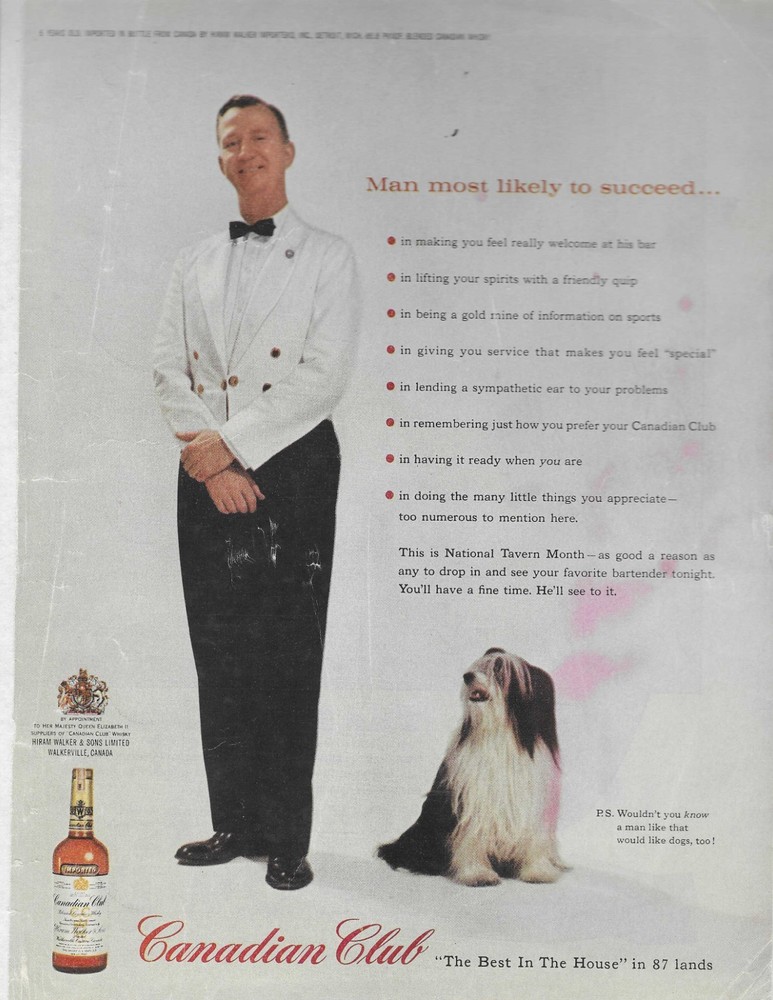 Man Most Likely To Succeed... Canadian Club Original Print Ad