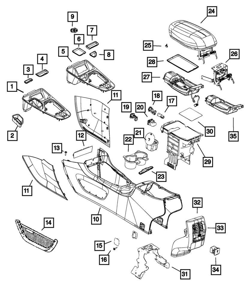 Genuine Mopar Console Armrest 1WZ792L1AD
