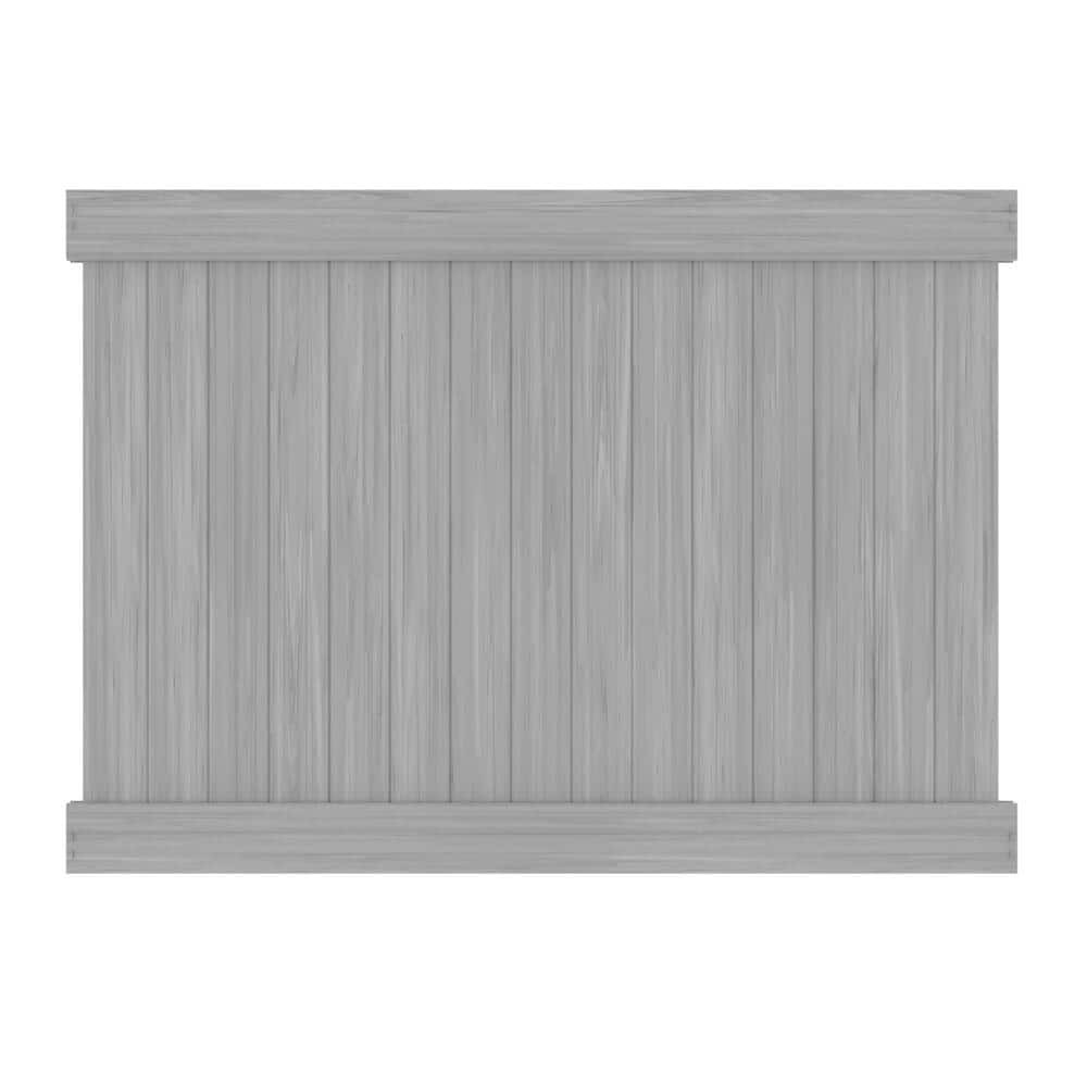Linden 6x8 Coastal Cedar Privacy Framed Flat Vinyl Fence Panel Unassembled