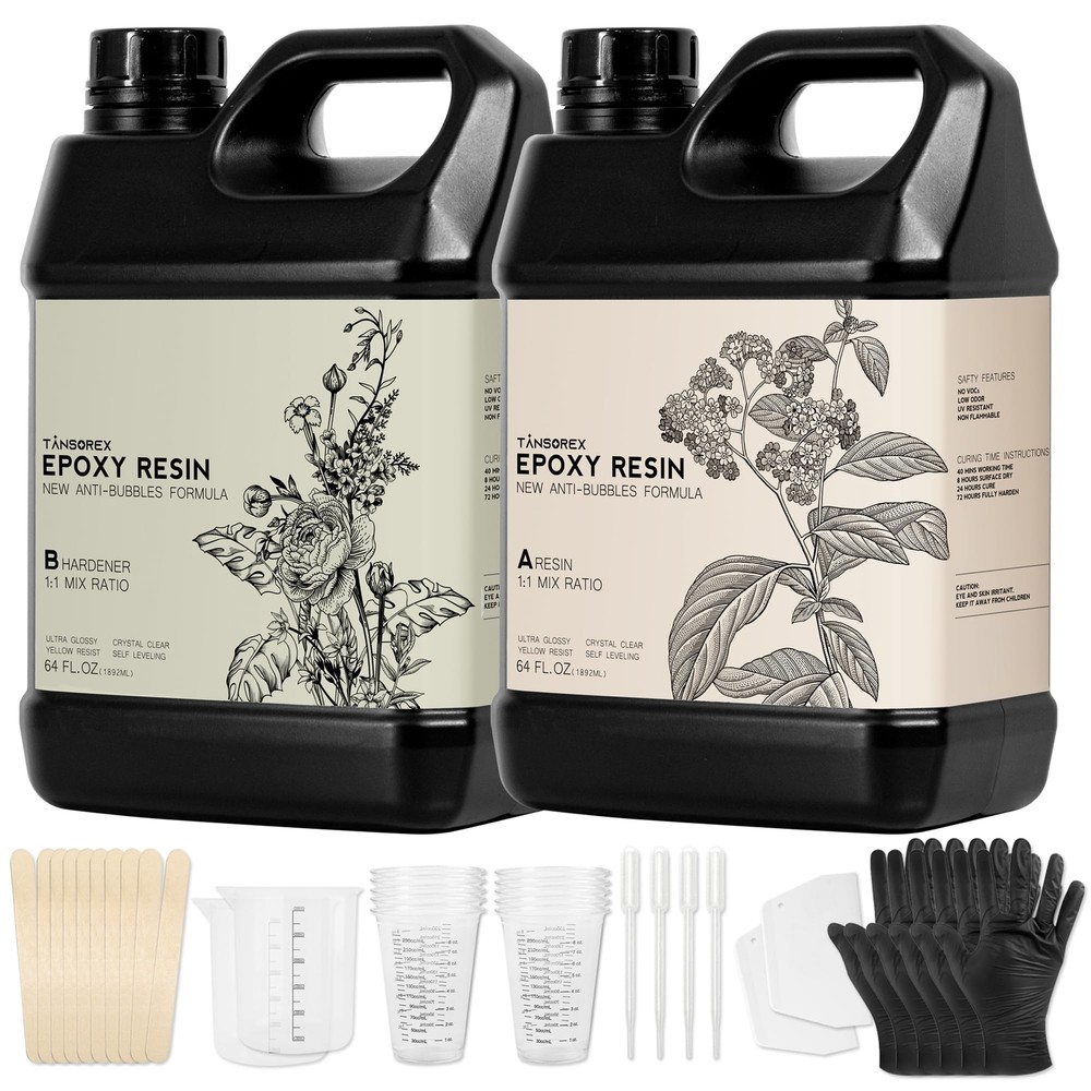 Epoxy Resin 1GAL Kit - Crystal Clear Art Resin and Hardener KitNo YellowingNo...