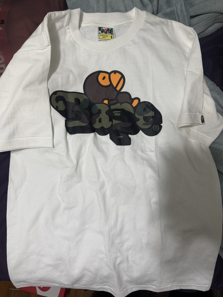 Bape White Short Sleeve T-Shirt Iconic Streetwear Style