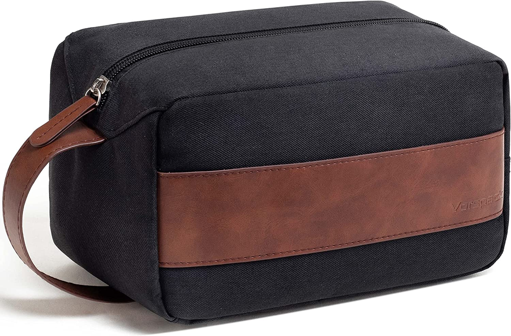 Bolsa de lona para artículos de tocador de viaje, kit Dopp colgante para hombres