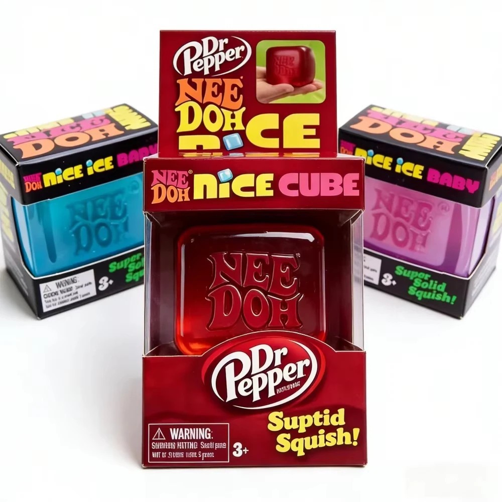 Nice Cube Nee Doh Stress Ball Sensory Toys Needohs Fidget Anxity Groovy Blue
